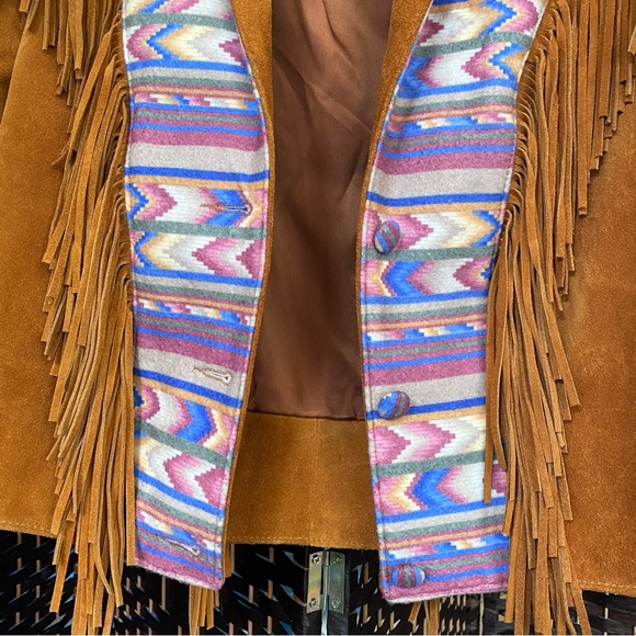 Vtg Lariat Genuine Suede Leather Fringe Jacket - Picture 2 of 10